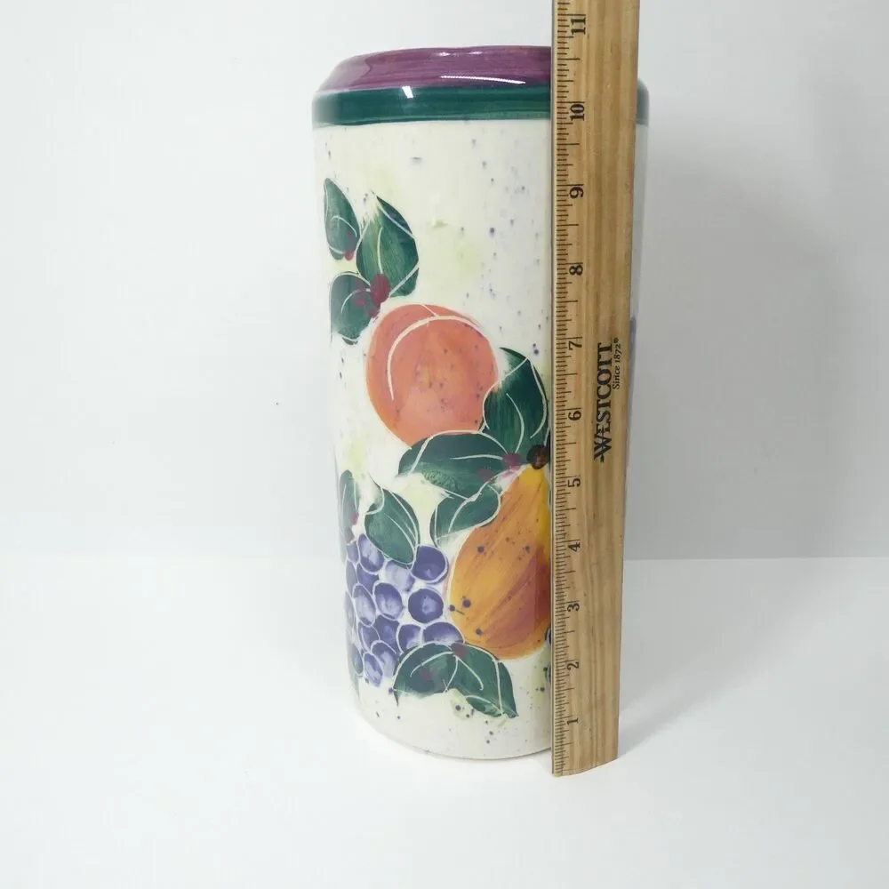 Backsplash White Salmon WA Art Pottery Julie Ueland Utensil Jar 2002 Fruit
